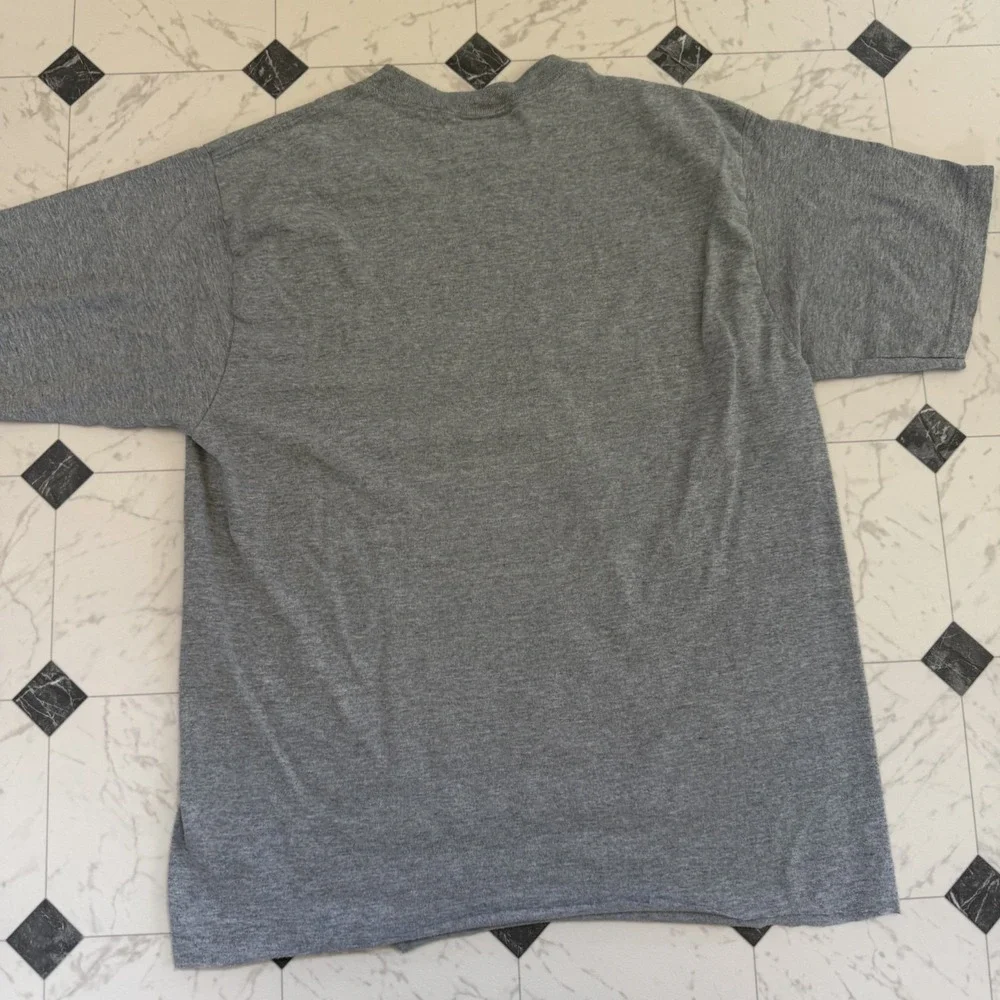 Vintage‎ Navy T-Shirt Large Gray Military Training Tee USA Made Style